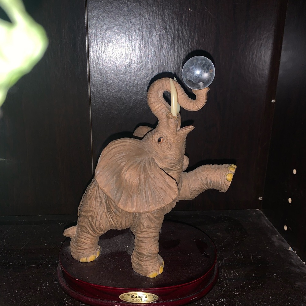 Elephant Figurine with Crystal Ball